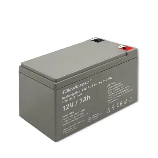 Qoltec Akumulator AGM | 12V | 7Ah | Bezobsługowy | Wydajny | LongLife | do UPS, security-1395503