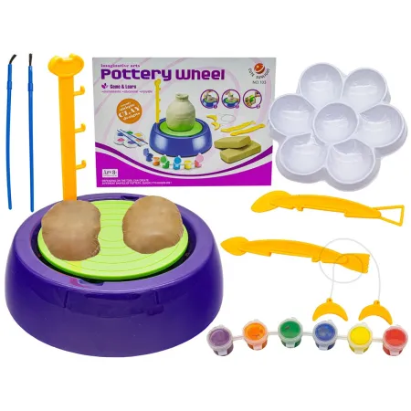 Koło Garncarskie - Mały Artysta - farbki, masa, koło, narzędzia
