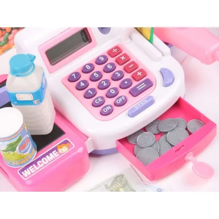 Edukacyjna kasa sklepowa- kalkulator, mikrofon, akcesoria-1635880