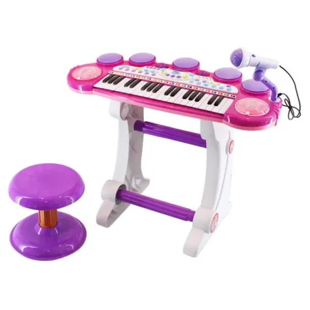 Różowe Organki Keyboard - Stolik, Krzesełko, Mikrofon-1636297