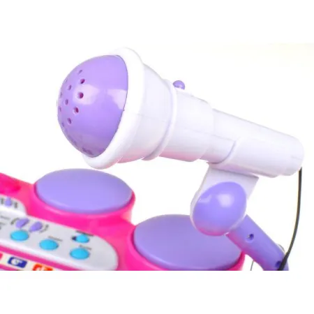 Różowe Organki Keyboard - Stolik, Krzesełko, Mikrofon-1636302