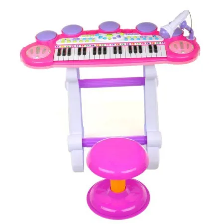 Różowe Organki Keyboard - Stolik, Krzesełko, Mikrofon-1636304