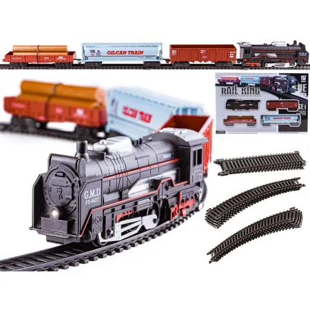 Kolejka Rail King Parowóz + 3 Wagony