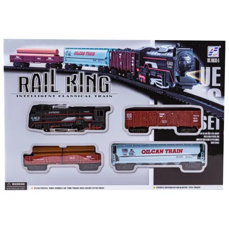 Kolejka Rail King Parowóz + 3 Wagony-1636373