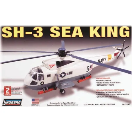Model Plastikowy Do Sklejania Lindberg (USA) - Śmigłowiec Helikopter SH-3 Sea King