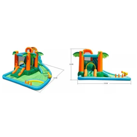 Dmuchaniec Zamek  Wodny Dmuchany HappyHop Słoneczna Oaza 7 In 1-1639134