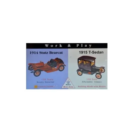 Model plastikowy - Samochody Work and Play - 1915 Ford T-Sedan / 1914 Stutz Bearcat - Glencoe Models