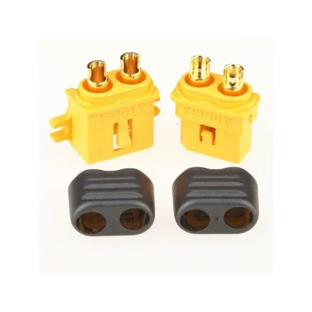 Wtyki XT60-L z osłoną i stopką - Konektor XT60-L - kompletne złącze wysokoprądowe - 1 para - AMASS