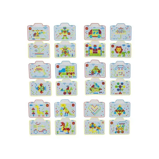 Edukacyjna Układanka,Puzzle,Klocki Kreatywna Mozaika, Wkrętarka 151 El Zestaw Konstrukcyjny-1639284