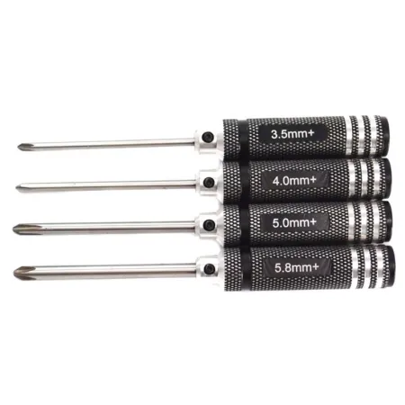Zestaw czterech śrubokrętów krzyżakowych