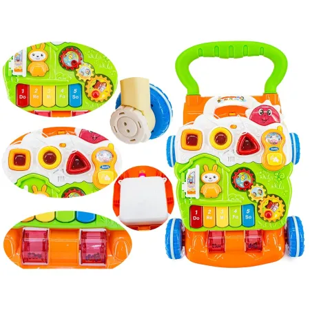 Wielofunkcyjny Interaktywny Jeździk Pchacz Chodzik Grający