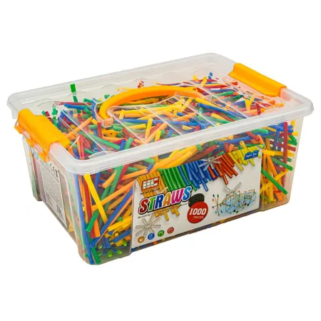 Słomki Konstrukcyjne, Klocki, Patyczki ok. 1000 Sztuk Kuferek-1640830