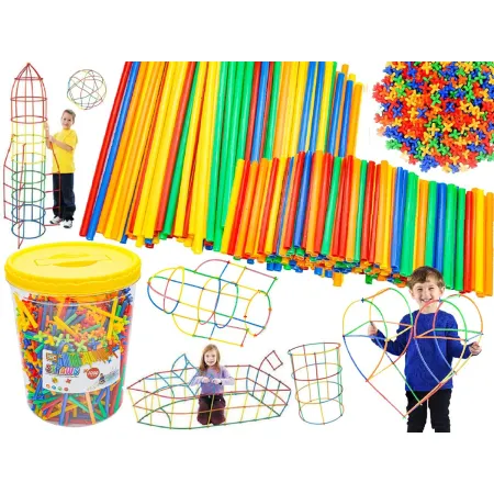 Słomki Konstrukcyjne, Klocki, Patyczki ok. 1000 Sztuk Wiaderko