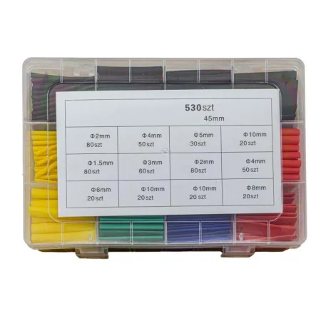 Zestaw 530 sztuk 4,5cm Koszulki, rurki termokurczliwe Kolory Rozmiary-1641029