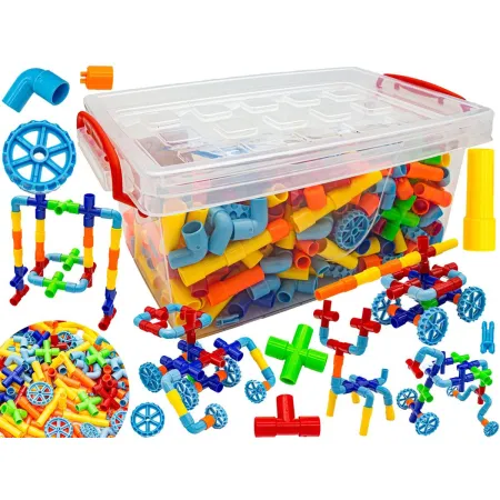 Klocki Słomki Konstrukcyjne, Kolorowy Rurociąg Rury Rurki ok. 340 Elementów