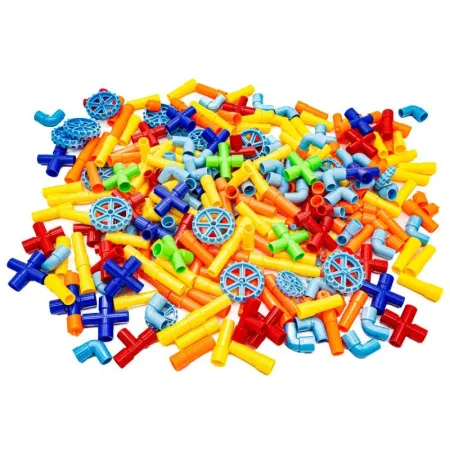 Klocki Słomki Konstrukcyjne, Kolorowy Rurociąg Rury Rurki ok. 340 Elementów-1641089