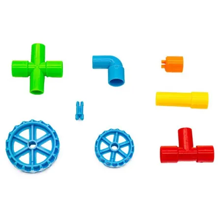 Klocki Słomki Konstrukcyjne, Kolorowy Rurociąg Rury Rurki ok. 340 Elementów-1641090