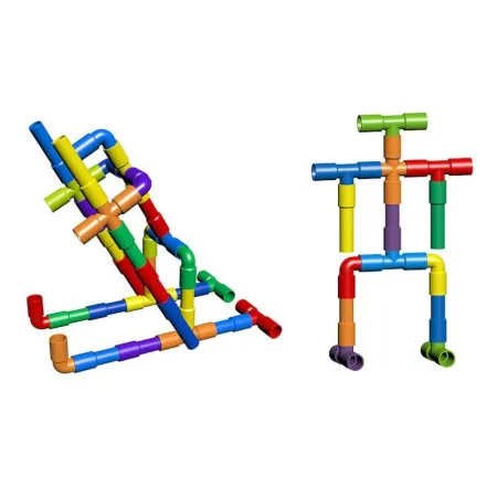 Klocki Słomki Konstrukcyjne, Kolorowy Rurociąg Rury Rurki ok. 340 Elementów-1641097