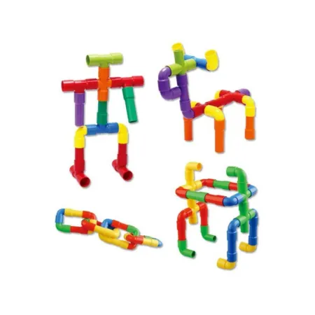 Klocki Słomki Konstrukcyjne, Kolorowy Rurociąg Rury Rurki ok. 340 Elementów-1641102
