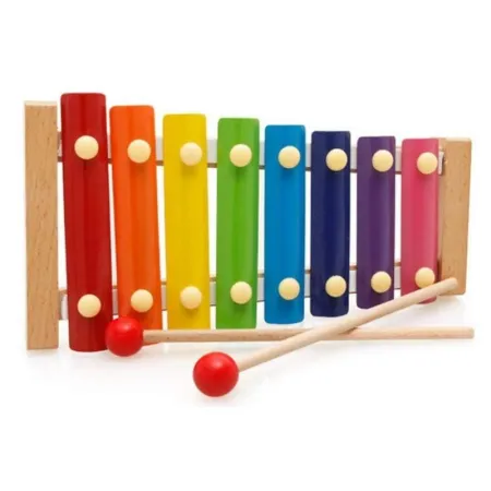 Cymbałki Drewniane + Pałeczki, Ksylofon Dla Dzieci-1641115
