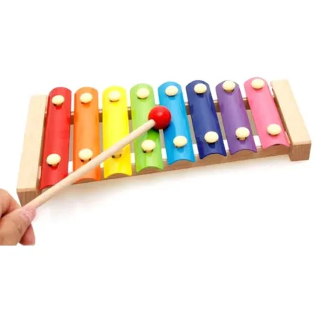 Cymbałki Drewniane + Pałeczki, Ksylofon Dla Dzieci-1641116