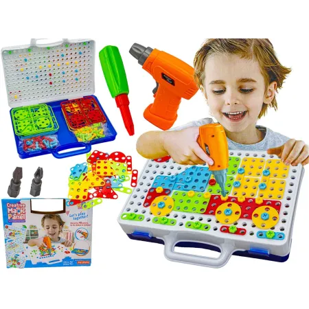 Edukacyjna Układanka,Puzzle,Klocki Kreatywna Mozaika, Wkrętarka 151 El Zestaw Konstrukcyjny
