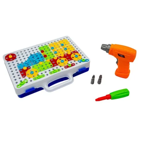 Edukacyjna Układanka,Puzzle,Klocki Kreatywna Mozaika, Wkrętarka 151 El Zestaw Konstrukcyjny-1641187