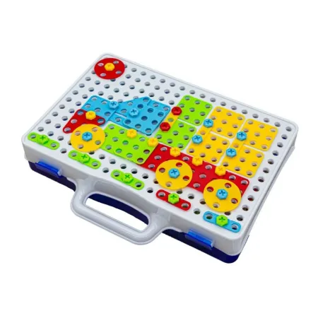 Edukacyjna Układanka,Puzzle,Klocki Kreatywna Mozaika, Wkrętarka 151 El Zestaw Konstrukcyjny-1641190