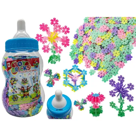 Klocki Konstrukcyjne, Rzepy, Butelka, Kreatywne Rzepki Czepki Płatki Śniegu ok. 1000 Sztuk 3,1CM W Butelce