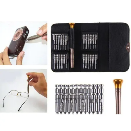 Zestaw precyzyjnych wkrętaków, śrubokrętów - 25w1 końcówek w etui-1641454
