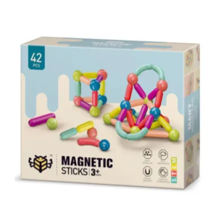 Klocki MAGNETYCZNE Konstrukcyjne 42 Elementy-1641521