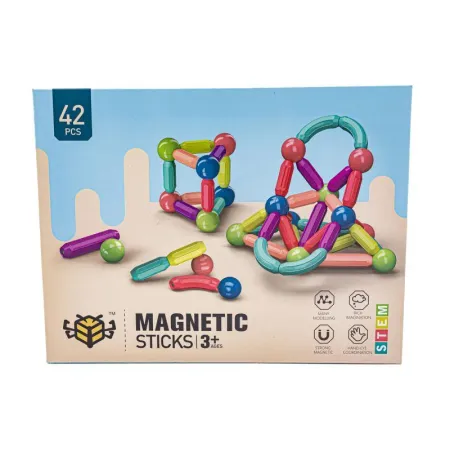 Klocki MAGNETYCZNE Konstrukcyjne 42 Elementy-1641528