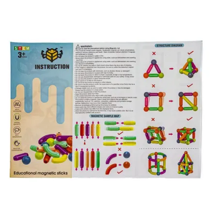 Klocki MAGNETYCZNE Konstrukcyjne 42 Elementy-1641531