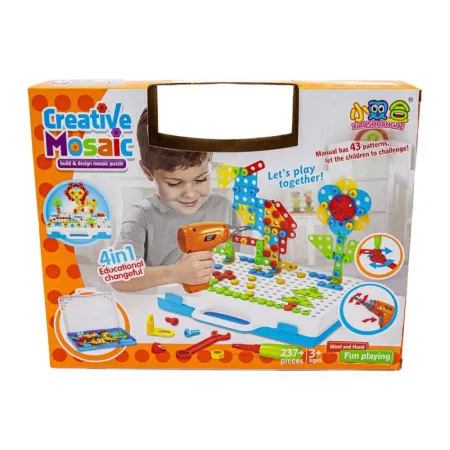Kreatywna Mozaika, Układanka, Klocki, Wkrętarka Śrubki W Walizce 237 El-1641700