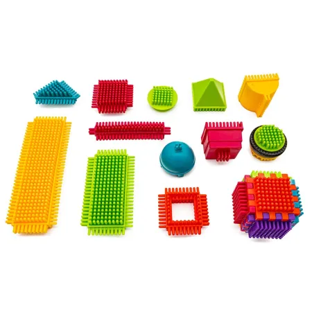 Klocki Konstrukcyjne W Wiaderku, Wafle, Jeżyki, Grzebyki 200 elementów-1641828