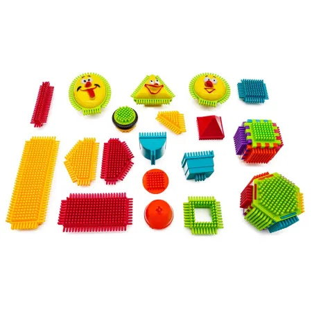 Klocki Konstrukcyjne W Wiaderku, Wafle, Jeżyki, Grzebyki 170 elementów-1641830