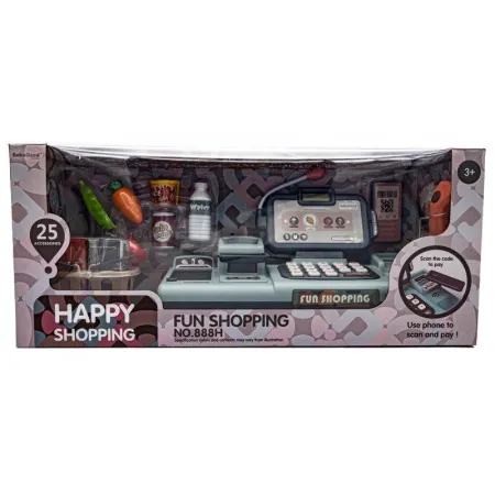 Edukacyjna sklepowa kasa fiskalna - mikrofon, waga, koszyk, akcesoria-1641935