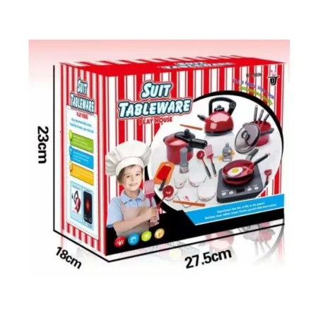 Zestaw Kuchenny Do Gotowania, Czajnik, Patelnia, Akcesoria 24 Elementy-1642144