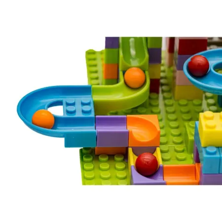 Tor Kulkowy Z Klockami 256 elementów, Kolorowe Klocki-1642188