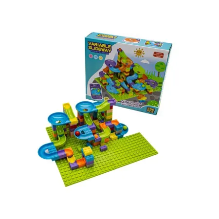 Tor Kulkowy Z Klockami 256 elementów, Kolorowe Klocki-1642189