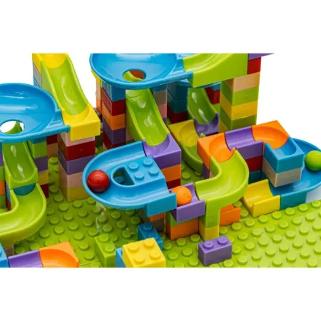 Tor Kulkowy Z Klockami 256 elementów, Kolorowe Klocki-1642190