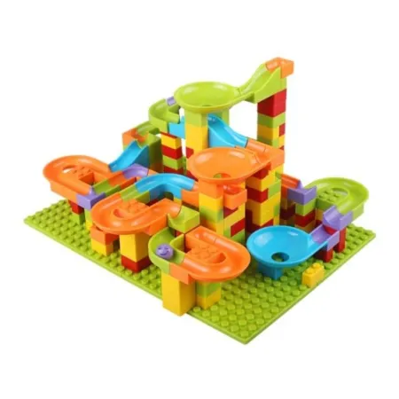 Tor Kulkowy Z Klockami 256 elementów, Kolorowe Klocki-1642193