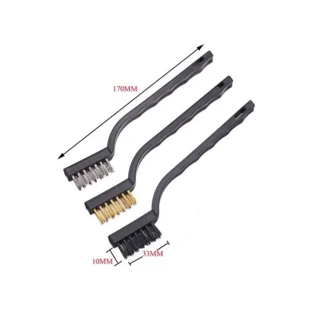 Szczotka druciana, mosiężna 170mm - Szczoteczka do usuwania rdzy, lakieru, Zestaw 3sztuki-1642771