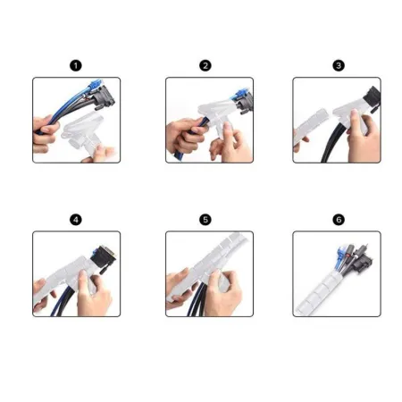 Organizer Kabli, Opaska Spiralna Do Przewodów, Maskownica, Osłona BIAŁA 3m-1642906