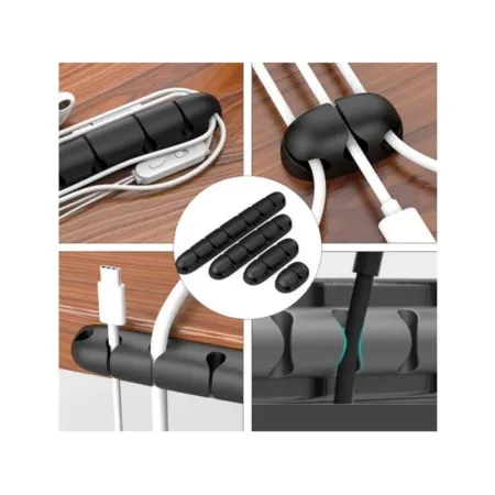 Organizer Kabli, Uchwyt Do Przewodów Samoprzylepny, Zestaw - 4 Sztuki