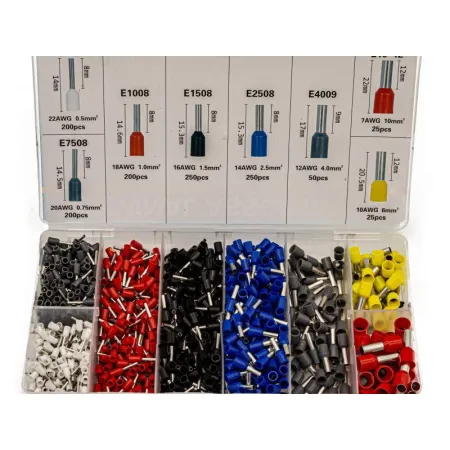 Konektory Kablowe, Zestaw Tulejek, Końcówek 800 szt. Tulejki Do Zaciskarki, Praski-1643025