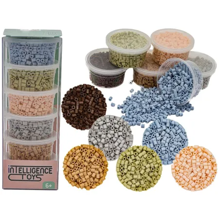 Koraliki Do Prasowania 3000szt, Prasowanki, Do Prasowanek, 6 Kolorów, Zapas - PASTELOWE SZAROŚCI I BEŻE