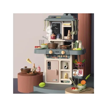 Multifunkcyjna Kuchnia Z Lodówką I Płytą Gazową, Beżowo-Szara-1643225