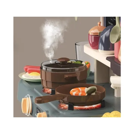 Multifunkcyjna Kuchnia Z Lodówką I Płytą Gazową, Beżowo-Szara-1643226