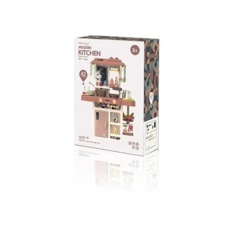 Multifunkcyjna Kuchnia Z Lodówką I Płytą Gazową, Beżowo-brązowa-1643233